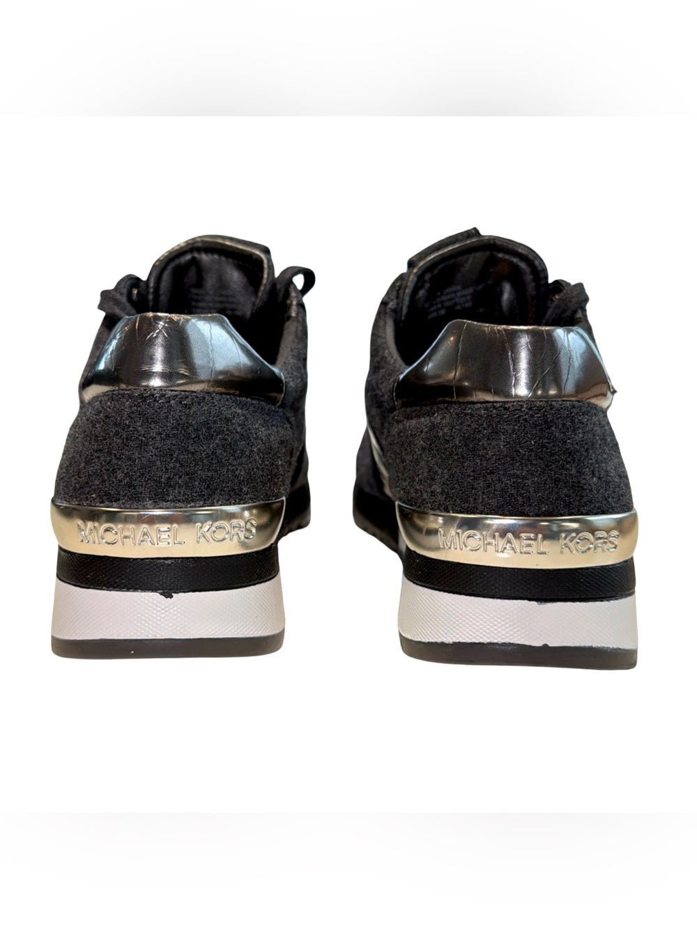 Michael Kors Men’s Black & Silver Lace-Up Sneakers | Size 9.5 | NWOT - Picture 4 of 16